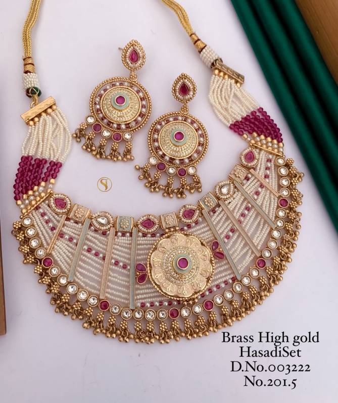 Antique Designer Brass High Gold Hasadi Set 5 Wholesale Bridal Jewellery Suppliers In Mumbai
